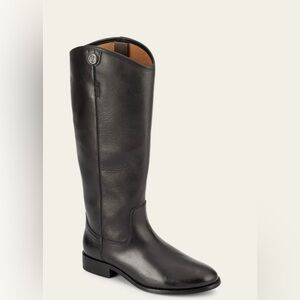 Frye Melissa Button Riding Boots Black Leather Women’s Size 8.5 Classic Tall